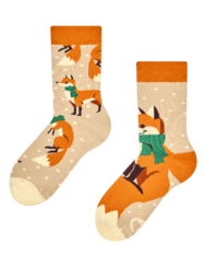 Calzini caldi per bambini Volpe con sciarpa