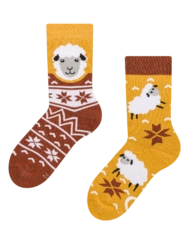 Veselé dětské teplé ponožky Ovce ve svetru