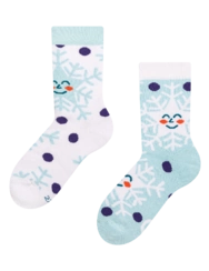 Veselé detské teplé ponožky Šťastné snehové vločky