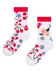 Veselé detské teplé ponožky Zimné bobule