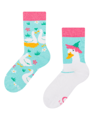 Весели детски чорапи Гъски и цветя