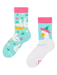 Veselé detské ponožky Húsky a kvety 