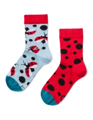 Chaussettes rigolotes pour enfants Coccinelles et points Chaussettes rigolotes pour enfants Coccinelles et points