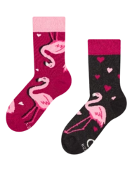 Veselé detské ponožky Plameniaky a srdiečka