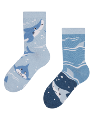 Vidám gyerekzokni Szürke cápa