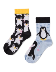 Veselé dětské ponožky Zimní tučňák