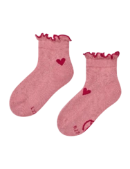 Chaussettes cutecore pour filles Cœurs rouges