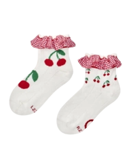 Chaussettes cutecore pour filles Cerises pour pique-nique