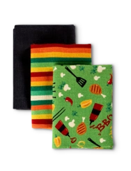 Trojbalení veselých kuchyňských utěrek Grilovací sezóna