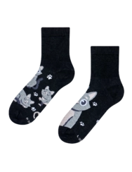 Anti-Stress lýtkové ponožky Sivá mačka