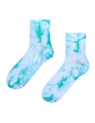 Calzini a metà polpaccio verde acquamarina tie-dye