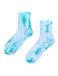 Chaussettes mi-mollet tie-dye vert aigue-marine