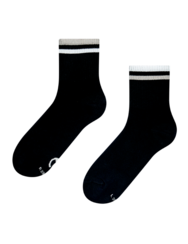 Calzini a metà polpaccio righe bianche e nere