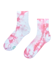 Chaussettes mi-mollet tie-dye rose