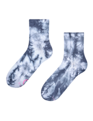 Calzini a metà polpaccio blu-grigio tie-dye