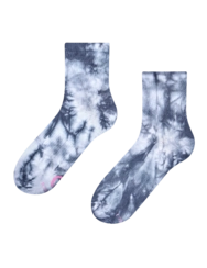Chaussettes mi-mollet tie-dye bleu et gris