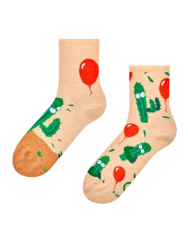 Veselé lýtkové ponožky Kaktus a balón