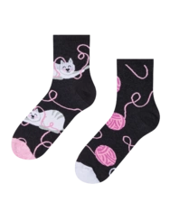 Veselé lýtkové ponožky Mačka a klbko