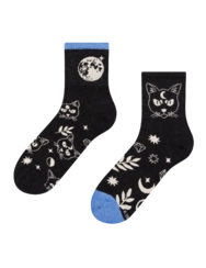 Veselé Lýtkové ponožky Mačka a mesiac