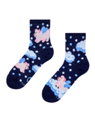 Veselé lýtkové ponožky Prasátka v oblacích