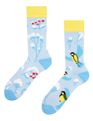 Vidám meleg zokni Téli kismadár