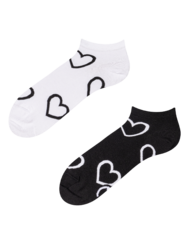 Calzini alla caviglia Buonumore Cuori bianchi e neri