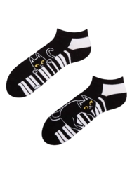 Veselé členkové ponožky Mačka a klavír