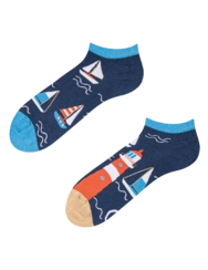 Veselé kotníkové ponožky Maják a plachetnice