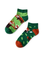 Veselé členkové ponožky Panda červená