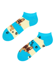 Veselé členkové ponožky Psy a pruhy