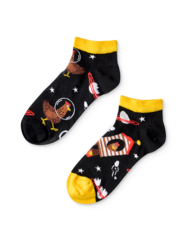Весели къси чорапи Кокошка космонавт