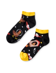 Veselé kotníkové ponožky Slepice kosmonautka