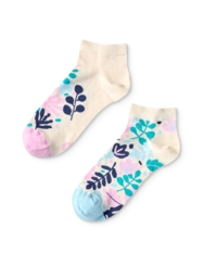 Veselé kotníkové ponožky Tyrkysové listy