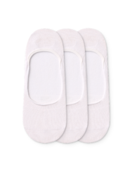 Памучни невидими чорапи, 3 чифта, класически бели