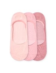 Памучни невидими чорапи, 3 чифта, бледорозови