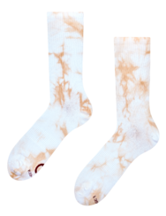 Calzini a coste beige tie-dye