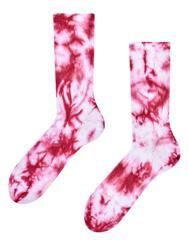 Calzini a coste bordeaux tie-dye