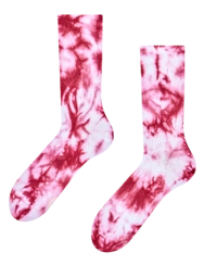 Chaussettes côtelées tie-dye bordeaux