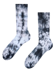 Chaussettes côtelées tie-dye avec du noir