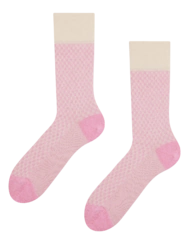 Pastelově růžové žakárové ponožky