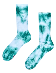 Chaussettes côtelées tie-dye émeraude