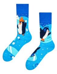 Teplé ponožky Tučniaky na korčuliach