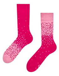 Tmavo a svetlo ružové teplé ponožky