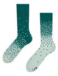 Tmavo a svetlozelené teplé ponožky