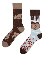 Veselé teplé ponožky Medveď v zime