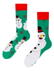Veselé teplé ponožky Pán a pani snehuliakovci