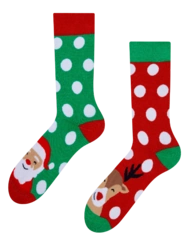 Veselé teplé ponožky Santa a Rudolf