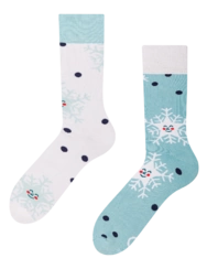Veselé teplé ponožky Šťastné snehové vločky