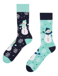 Veselé teplé ponožky Veselý snehuliak