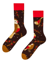 Veselé teplé ponožky Vtáčik na konári